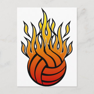 Flaming Volleyball Postcard