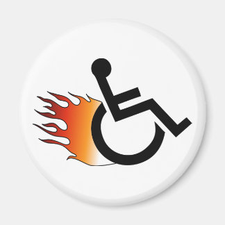 Flaming Wheelchair Magnet