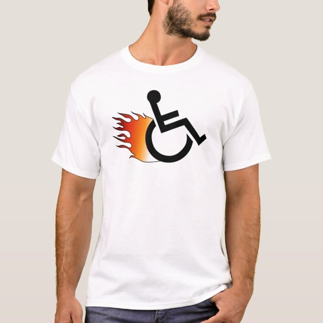 Flaming Wheelchair T-Shirt (Front)