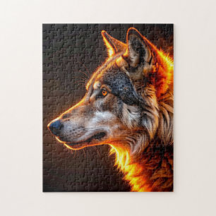 Flaming Wolf Jigsaw Puzzle