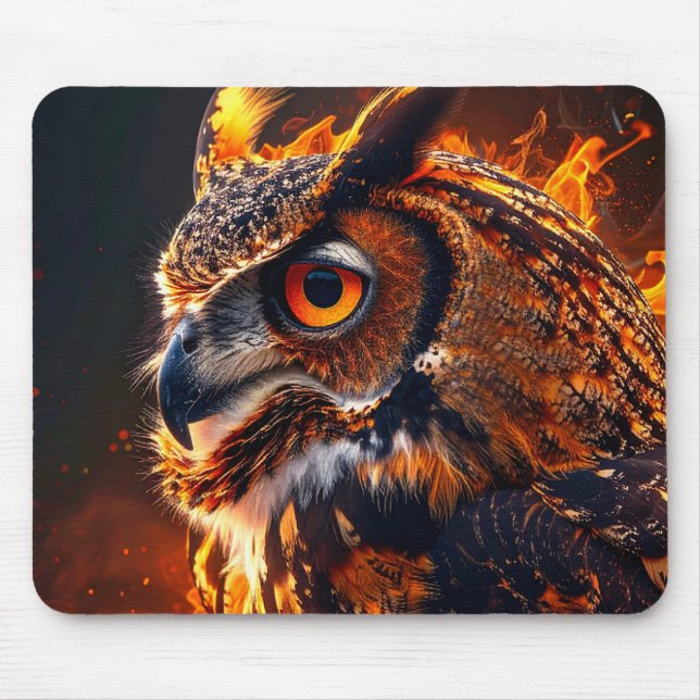 Flaming wolf mouse pad (Front)