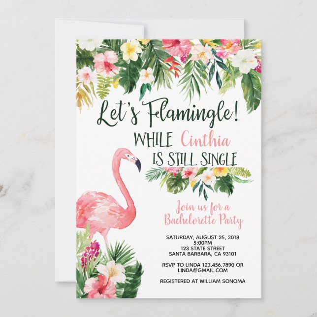 Flamingle - Bachelorette Invitation (Devant)