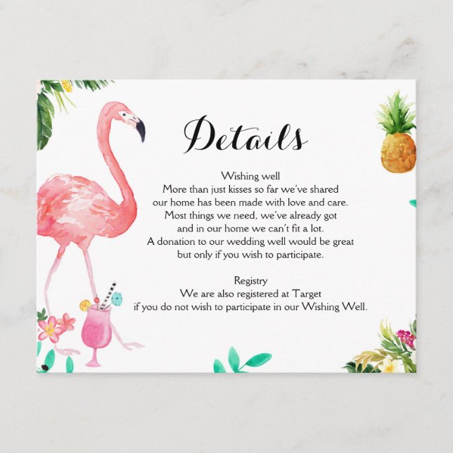 Flamingle Bachelorette Weekend Détails Carte (Devant)