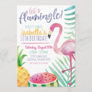 Flamingle été Anniversaire Invitation