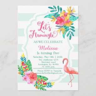 Flamingle - Invitation Flamant rose