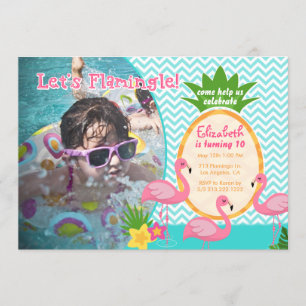 Flamingle Photo Tropical Invitation Anniversaire