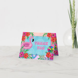 Flamingle rose Floral fête d'anniversaire Merci