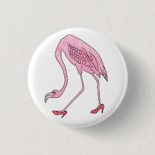 flamingo 1 inch round button