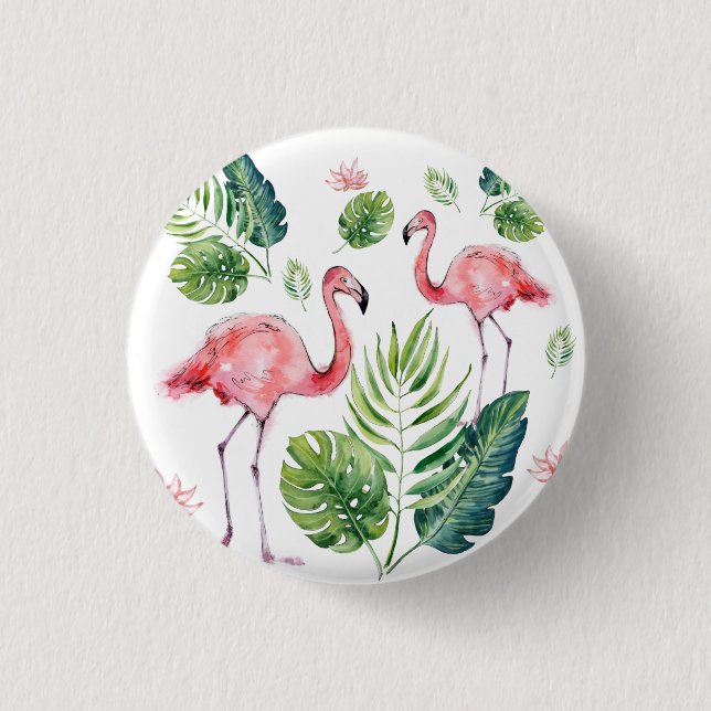 Flamingo 1 Inch Round Button (Front)