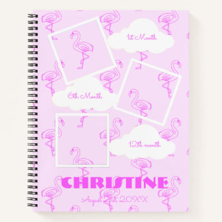 Flamingo 1st birthday Baby Milestone Notebook