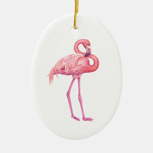 Flamingo 2 ceramic ornament (Front)