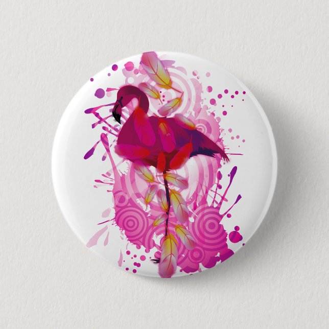 Flamingo 2 Inch Round Button (Front)