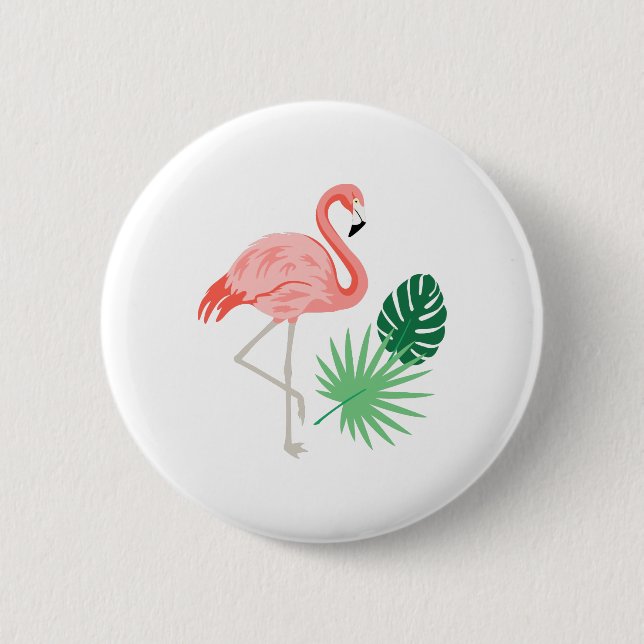 Flamingo 2 Inch Round Button (Front)