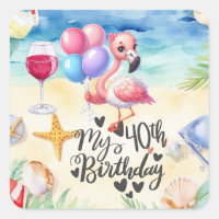 Flamingo 40th Birthday funny saying for party