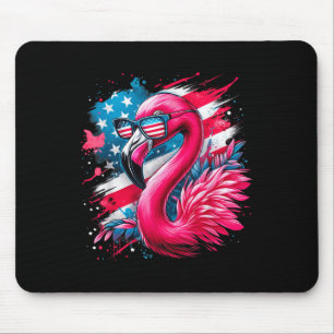 Flamingo 4th Of July American Flag Patriotic  Mouse Pad