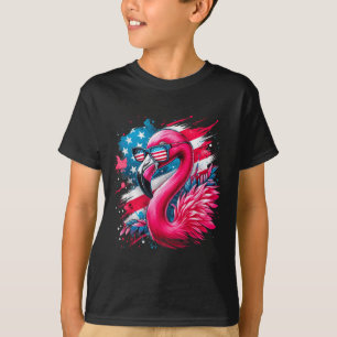 Flamingo 4th Of July American Flag Patriotic  T-Shirt