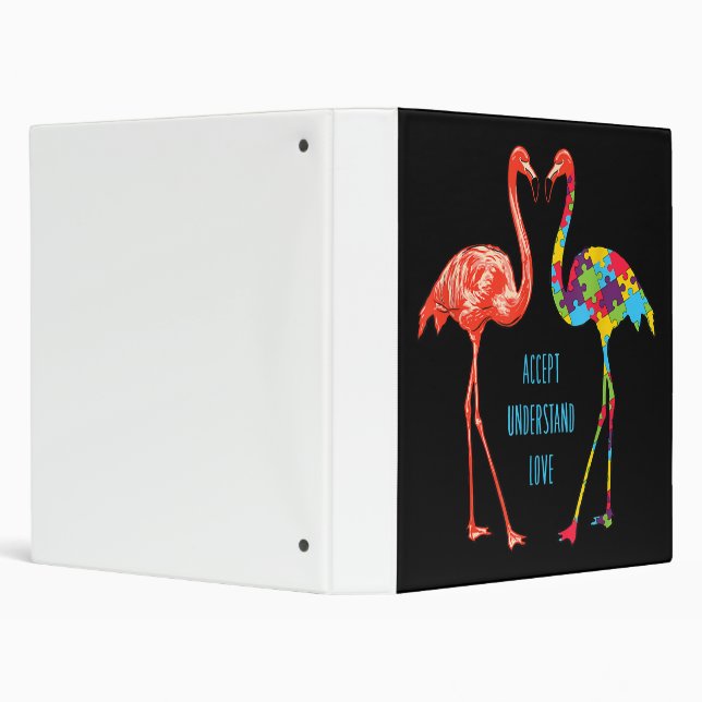 Flamingo | Accept Understand Love Autism Flamingo Binder (Background)