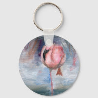 Flamingo ACEO Keychain