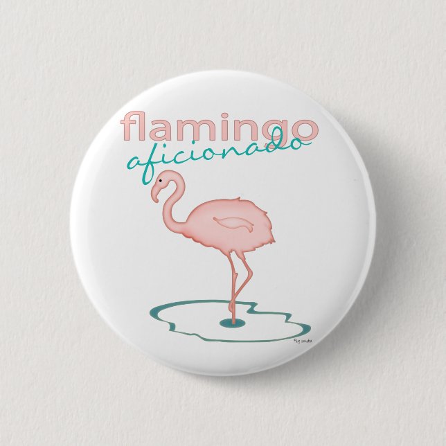 Flamingo Aficionado 2 Inch Round Button (Front)
