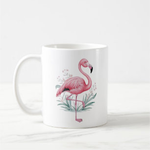 Flamingo and Flowers Coffee Mug