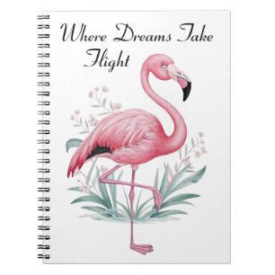 Flamingo and Flowers Notebook