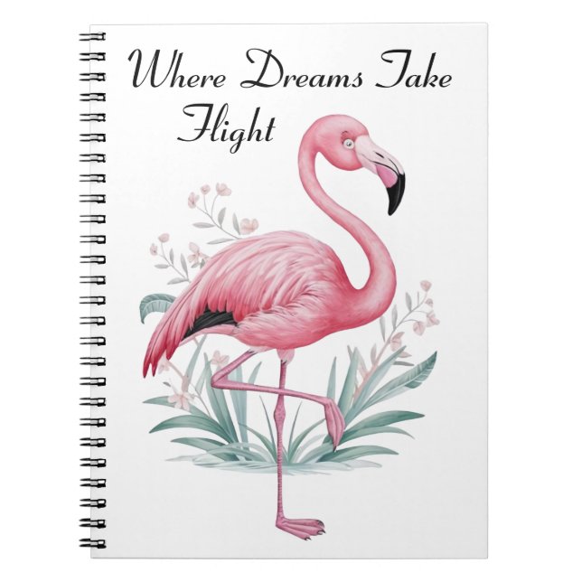 Flamingo and Flowers Notebook (Front)