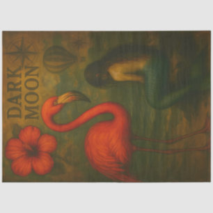 Flamingo and Mermaid Dark Moon Decoupage  Tissue Paper