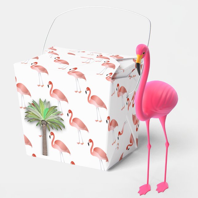 Flamingo And Palm Tree Favor Box (Creator Uploaded)