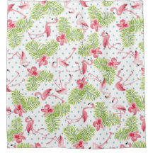 Flamingo and Palm Trees