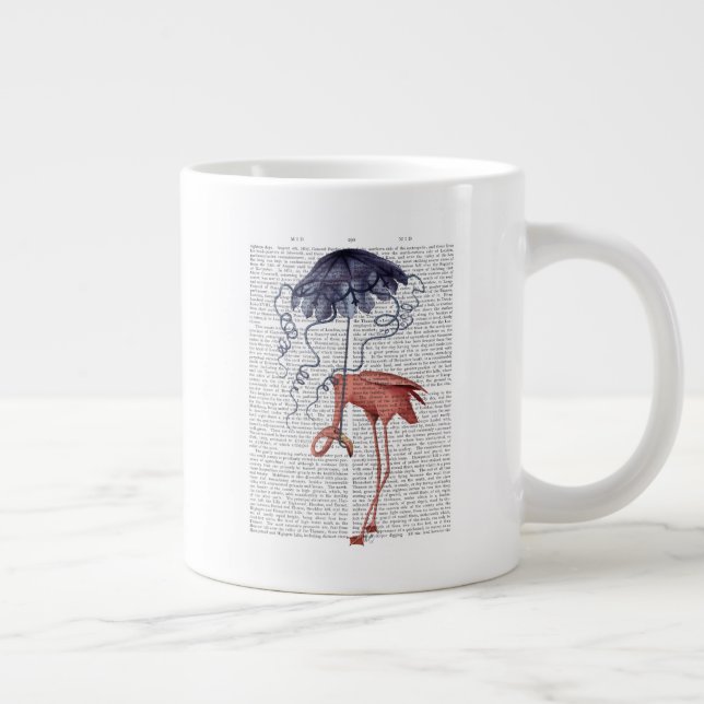 Flamingo and Parasol Large Coffee Mug (Right)