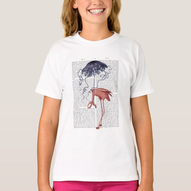 Flamingo and Parasol T-Shirt (Front)