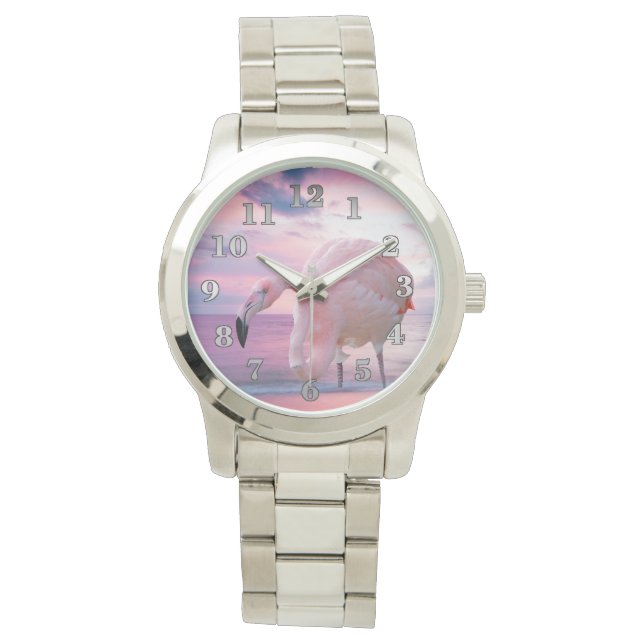 Flamingo and Pink Sky Watch (Front)