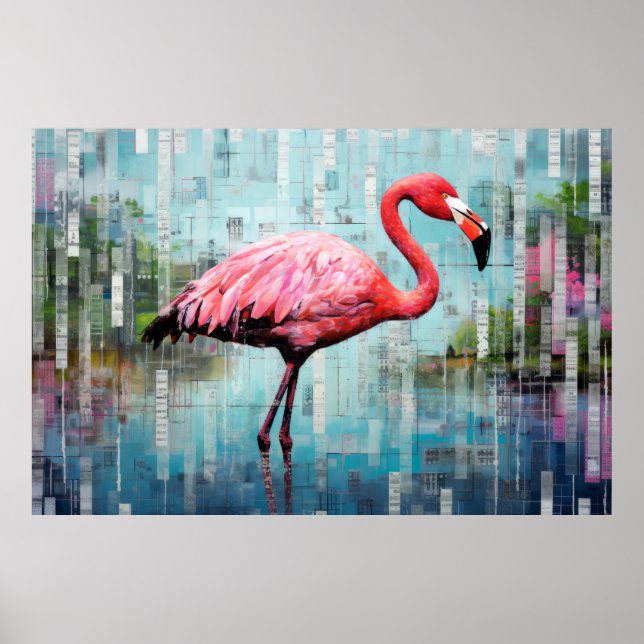 Flamingo Animal Bird Art Decor Paint  (Front)
