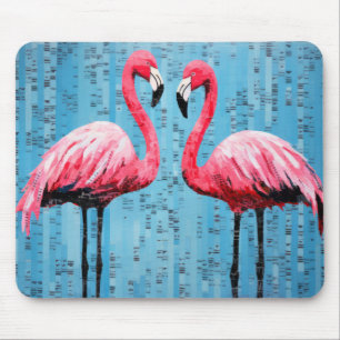 Flamingo Animal Bird Art Decor Paint  Mouse Pad