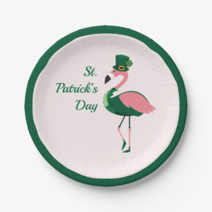 Flamingo Animal Pink St Patrick’s Day Paper Plate