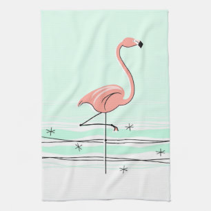 Flamingo Aqua kitchen towel