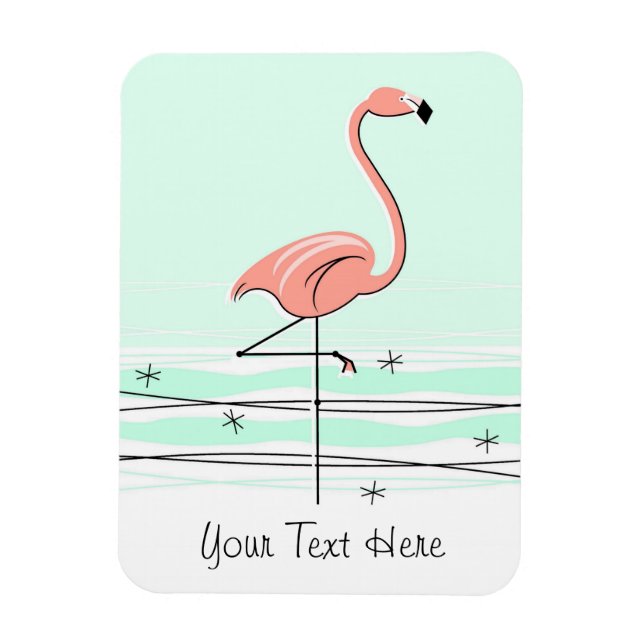 Flamingo Aqua Text magnet flexible (Vertical)