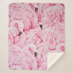 FLAMINGO ARE EVERYWHERE SHERPA BLANKET