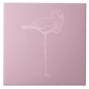 Flamingo Art Pink or CUSTOM COLOR Tile