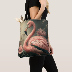 FLAMINGO ART TOTE PURSE BAG