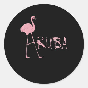 Flamingo Aruba Classic Round Sticker