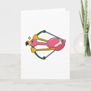 Flamingo as Arrow with Bow Card