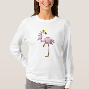 Flamingo as Bride at Wedding with Veil T-Shirt