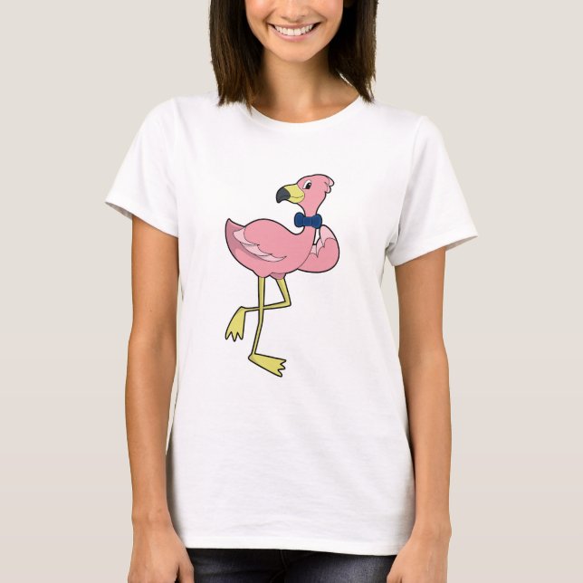 Flamingo as Gentleman with Tie T-Shirt (Front)