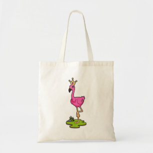 Flamingo as Princess with Crown Tote Bag