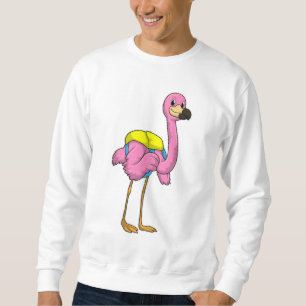 Flamingo as Pupils with School bag Sweatshirt