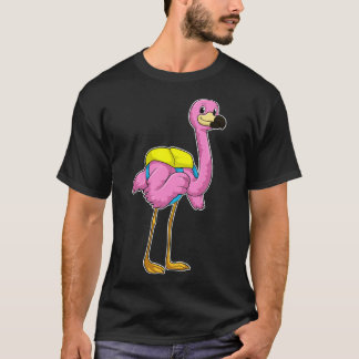 Flamingo as Pupils with School bag T-Shirt