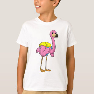 Flamingo as Pupils with School bag T-Shirt
