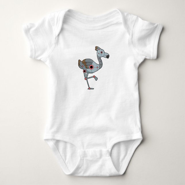 Flamingo as Robot Baby Bodysuit (Front)