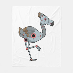 Flamingo as Robot Fleece Blanket